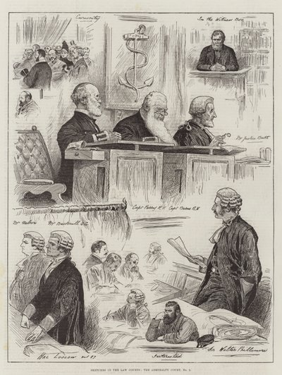 Sketches in the Law Courts, the Admiralty Court, No 2 by Henry Stephen Ludlow